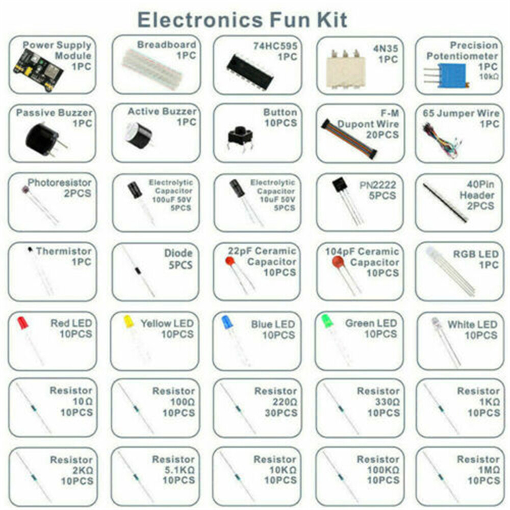 Electronic Components Kit Breadboard Cable Resistor Applicable For UNO R3 B2Y9