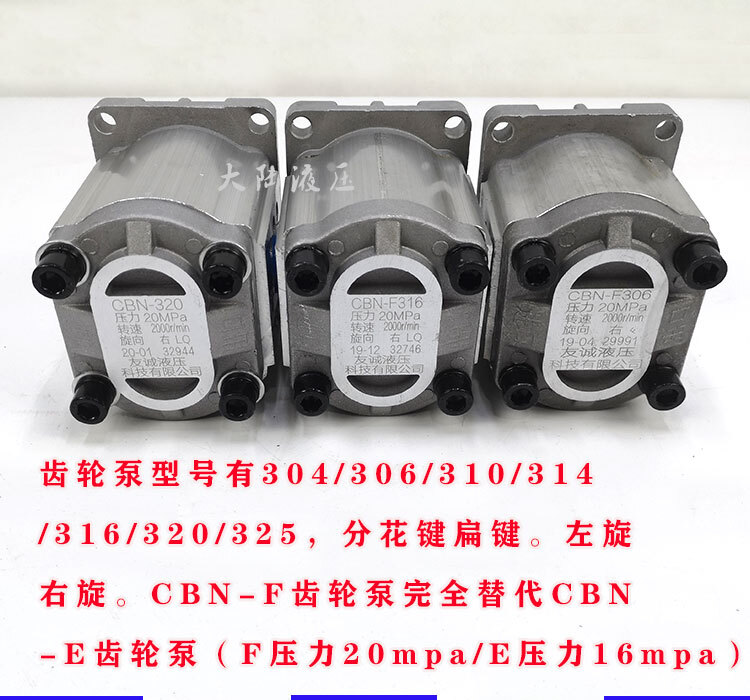 Gear Pump CBN-F306/F314/F316/F320/F325 Hydraulic Oil Gear Pump Spline Flat Key