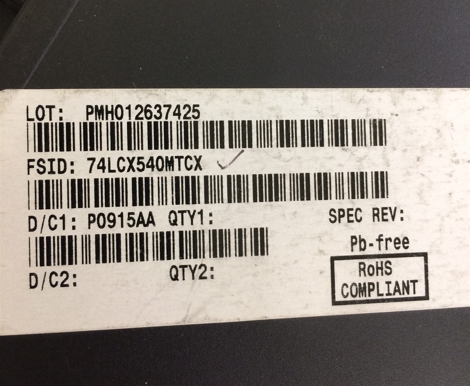 74LCX540MTCX FSC 74LCX540MTC IC BUFFER INVERT 3.6V 20TSSOP SMD ROHS 30 PIECES