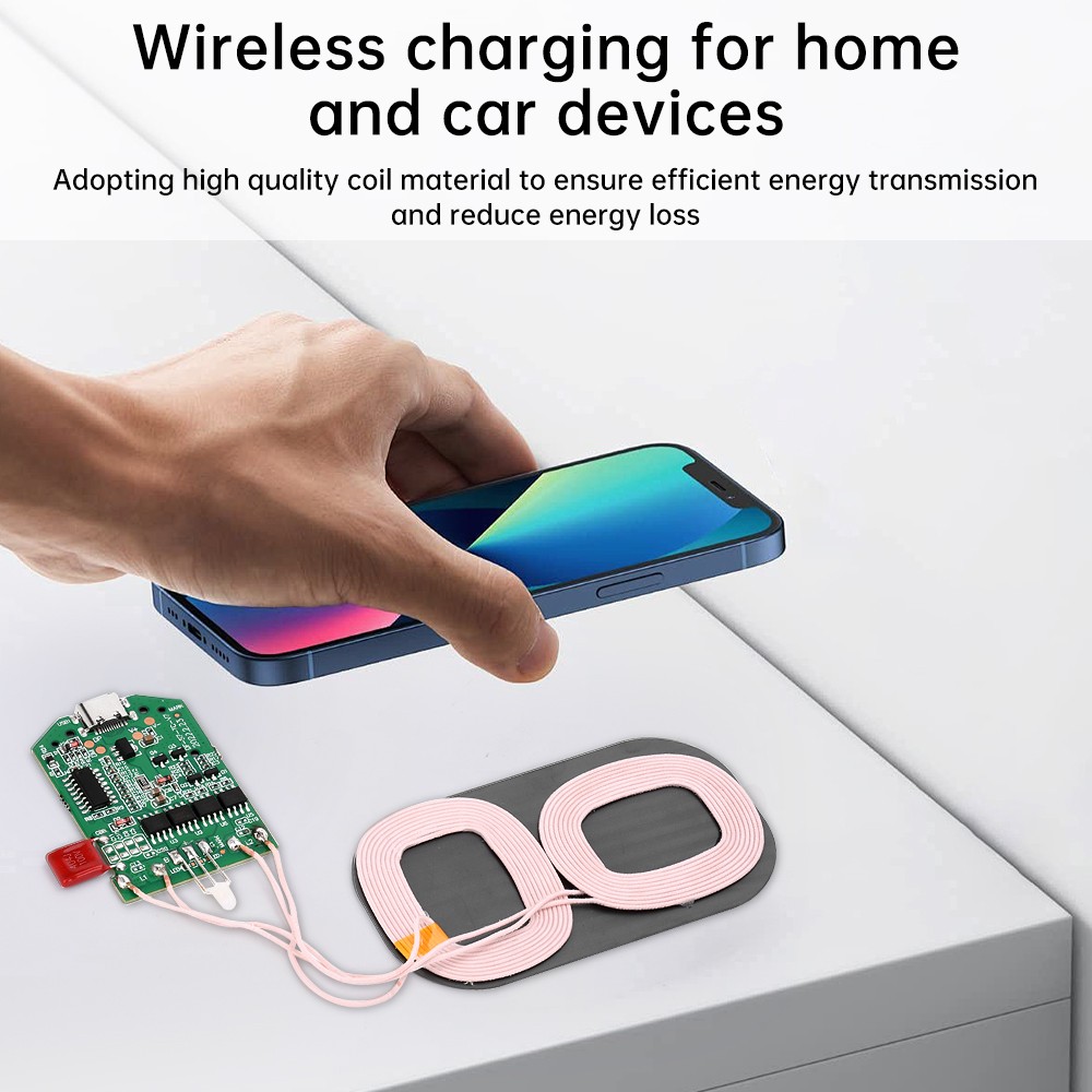 2x Dual Coil 15W Wireless Charger Transmitter Module Fast Charging Board DIY USA