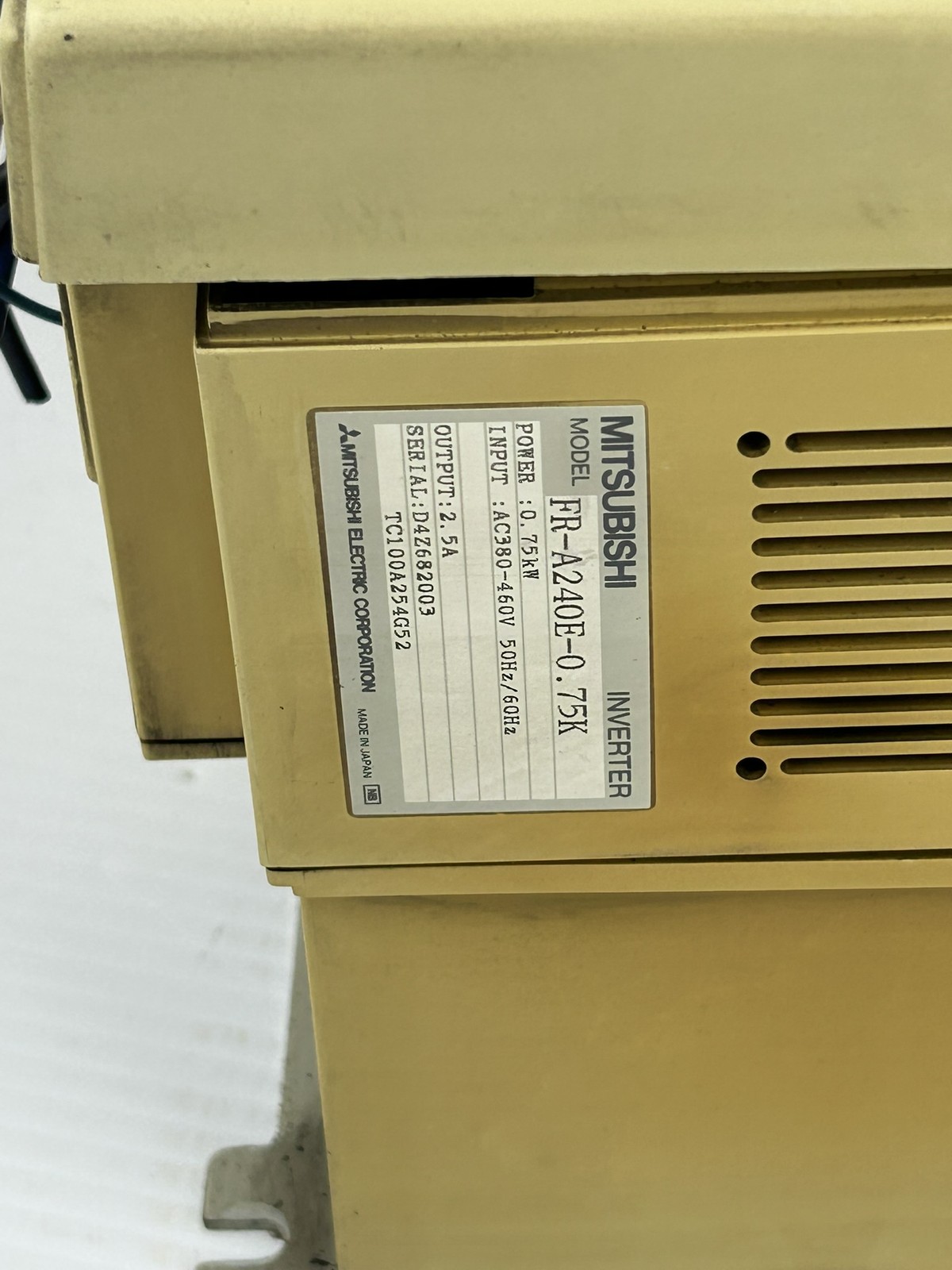 Mitsubishi FR-A240E-0.75K Inverter Freqrol A200 Drive 0.75kW – No Keypad