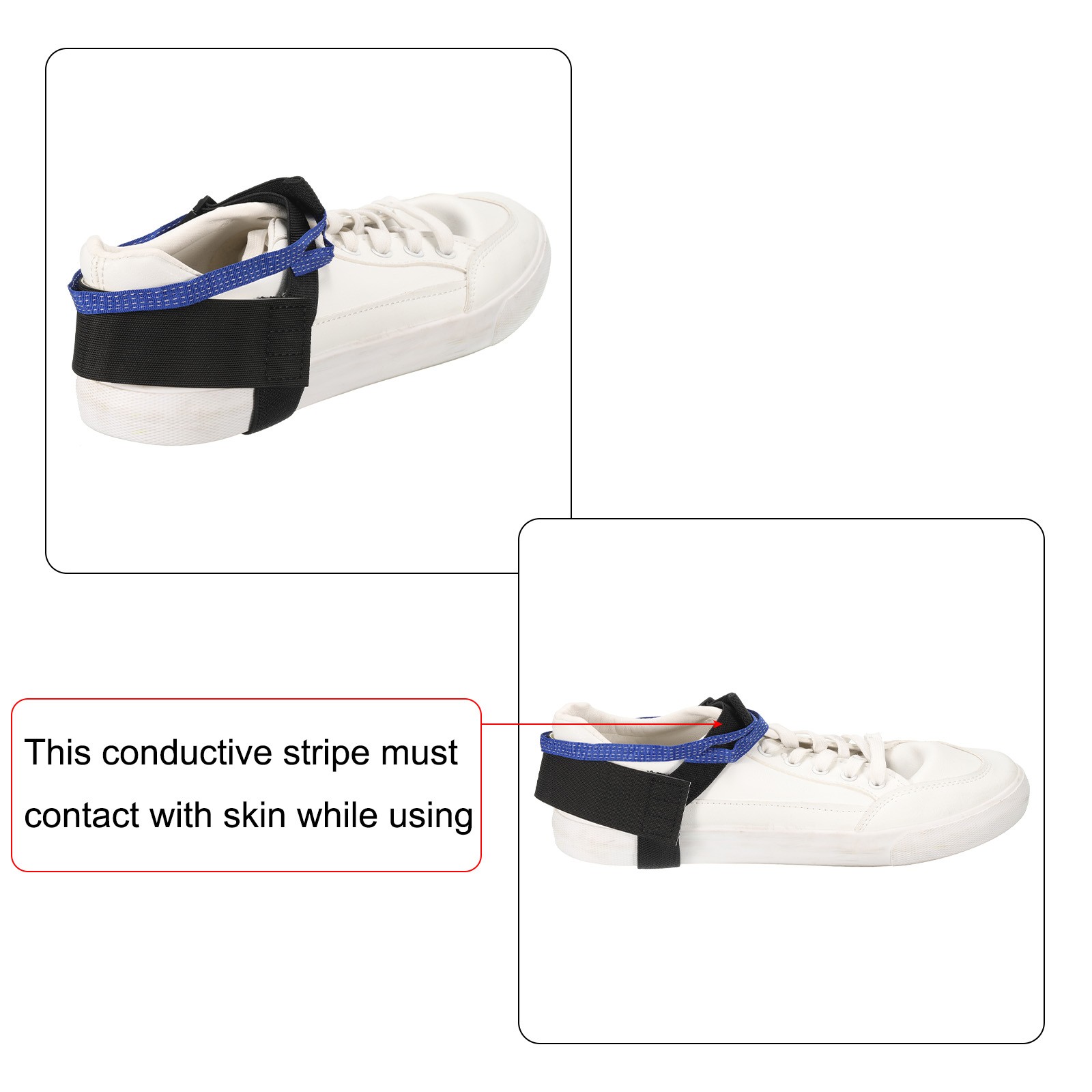 10 x ESD Anti Static Foot Heel Straps Wrist Strap Band Buckle-Type Black White