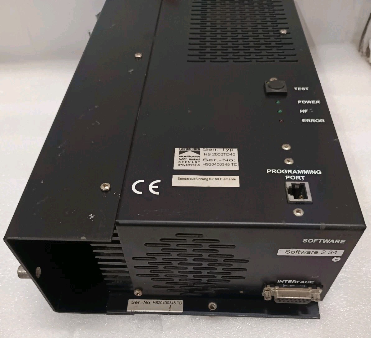 WEBER ULTRASONICS HS 2000TD40 | HS2000TD40 GENERATOR *USED*