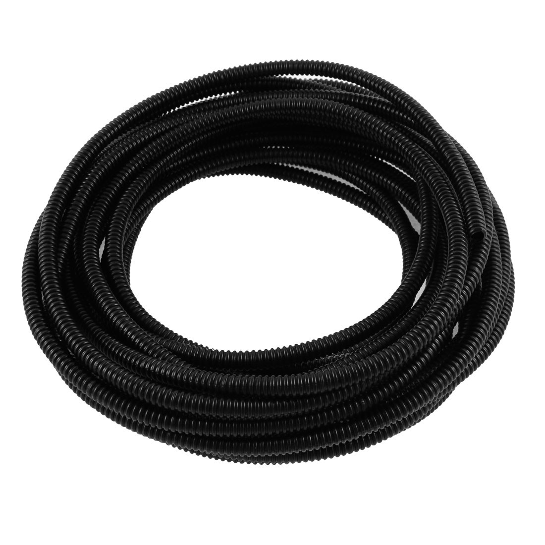 8 M 5×7 mm PVC Flexible Corrugated Conduit Tube for Garden,Office Black