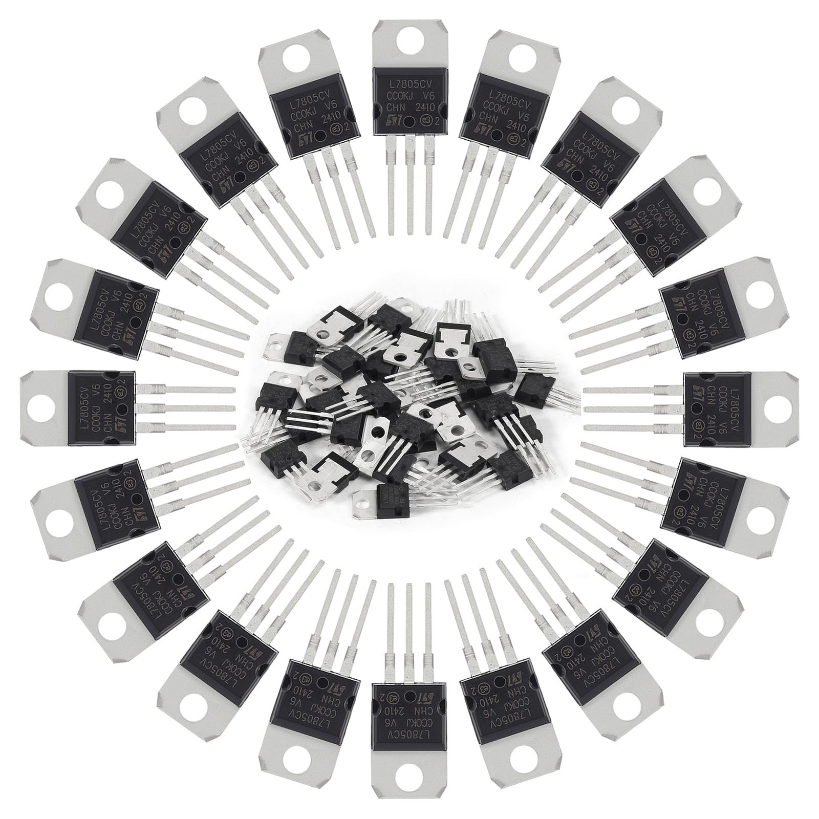 50 PCS IC L7805CV Voltage Regulator Output 5V 1.5A Integrated Circuits L7805