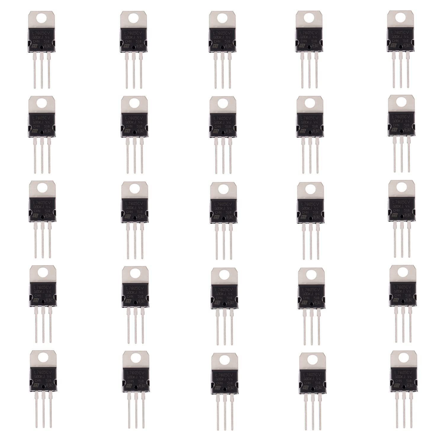 Pack of 25 IC L7805CV Voltage Regulator Output 5 V 1.5 a Integrated Circuits