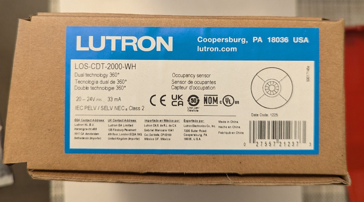 Lutron LOS-CDT-2000-WH Dual Technology 360º Ceiling Mount Occupancy Sensor