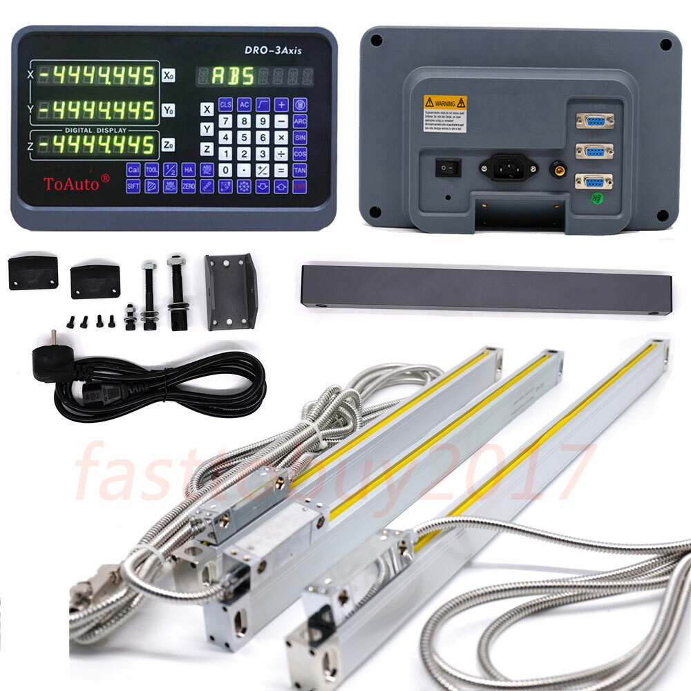 TOAUTO DRO 3 Axis Linear Scale Kit for Bridgeport Mill 350mm+450mm+950mm ,US