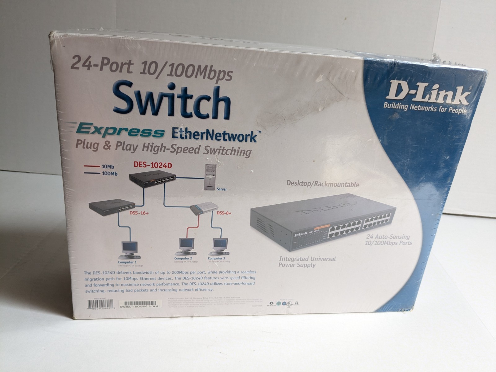 FACTORY SEALED D-link des-1024d 10/100 fast ethernet switch NEW IN BOX