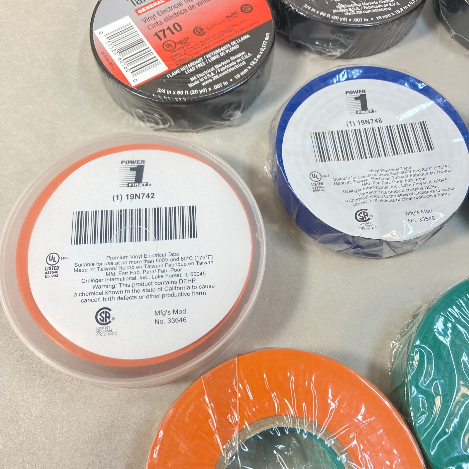 Vinyl Electrical Tape 3M & Power First 11 Pc Multiple Colors