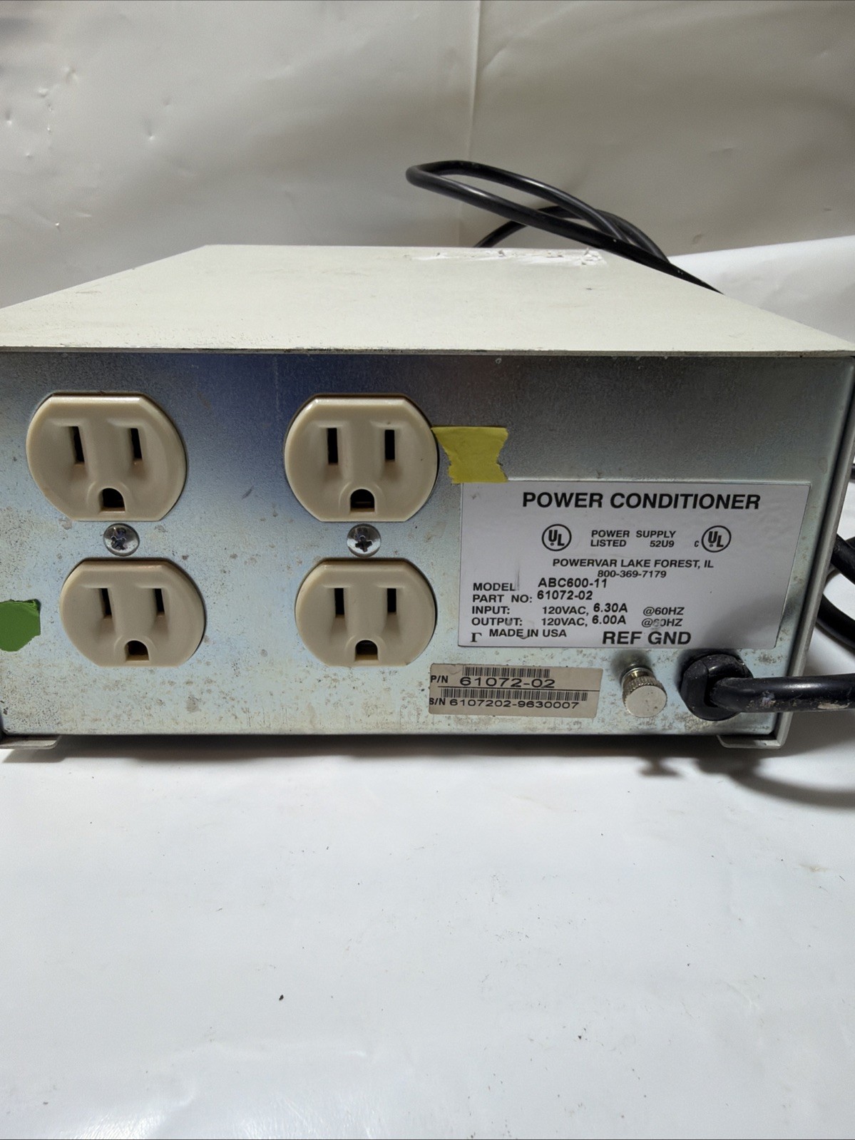 POWERVAR,61072-03R,POWER CONDITIONER 6.0 120V ABC600-11