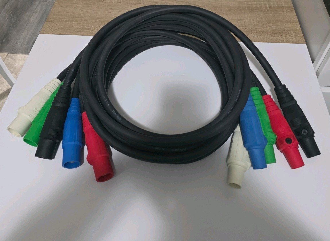 Hubbell 10 Ft Cam Lock Type SC 2/0 Generator Power Feeder Cable Set Of 5
