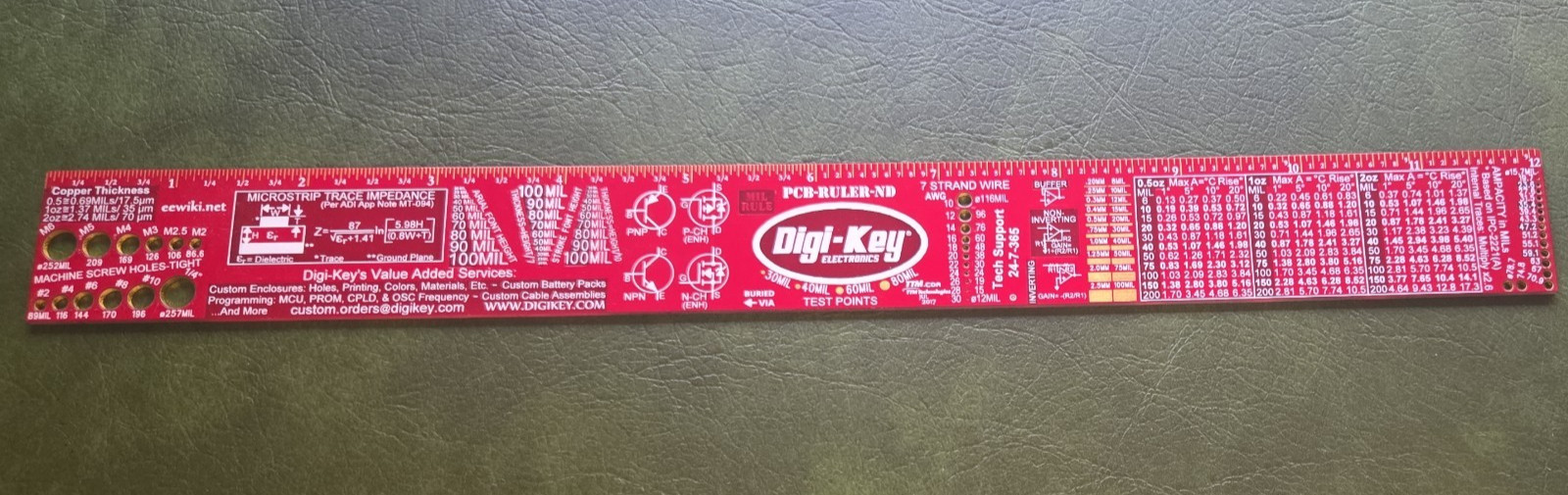 Digi-Key Red PCB Ruler ND 12 Inch Ruler