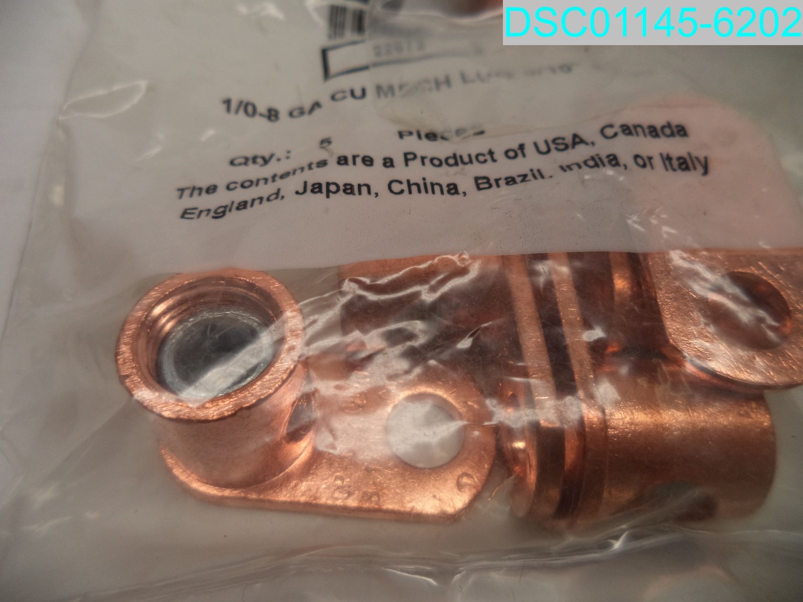 QTY=15:Kimball Midwest 8 1/0 AWG 5/16″Stud Straight Tongue Copper Mechanical Lug