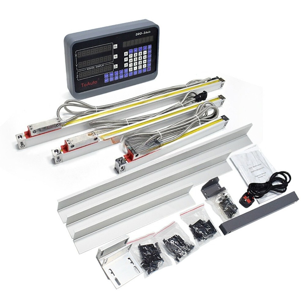 New 3Axis Digital Readout DRO kit for bridgeport 350mm+450mm+950mm Linear Scales