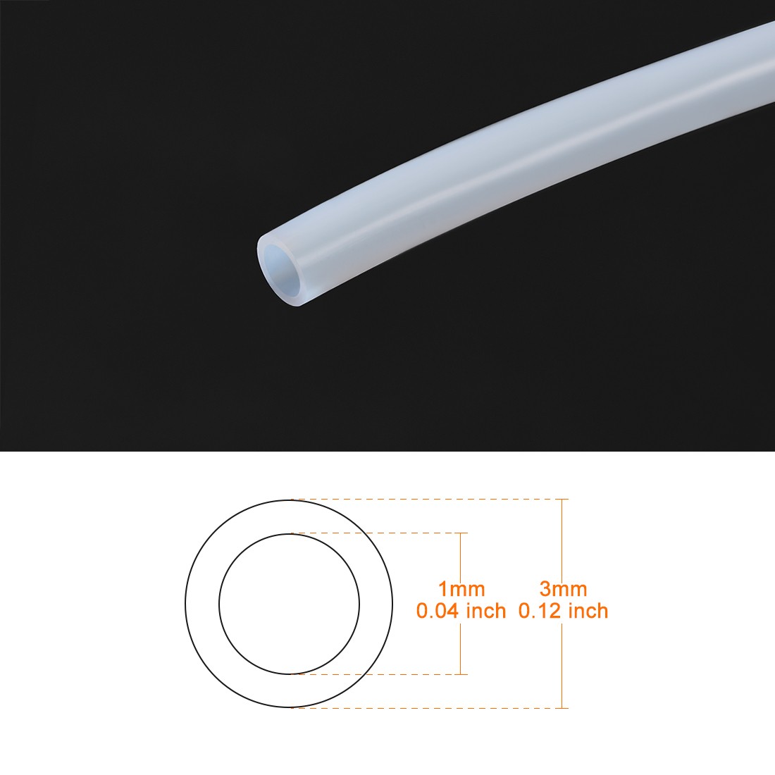 1mm ID 3mm OD PTFE Tubing Tube Pipe 1 Meter 3.3ft For 3D Printer RepRap