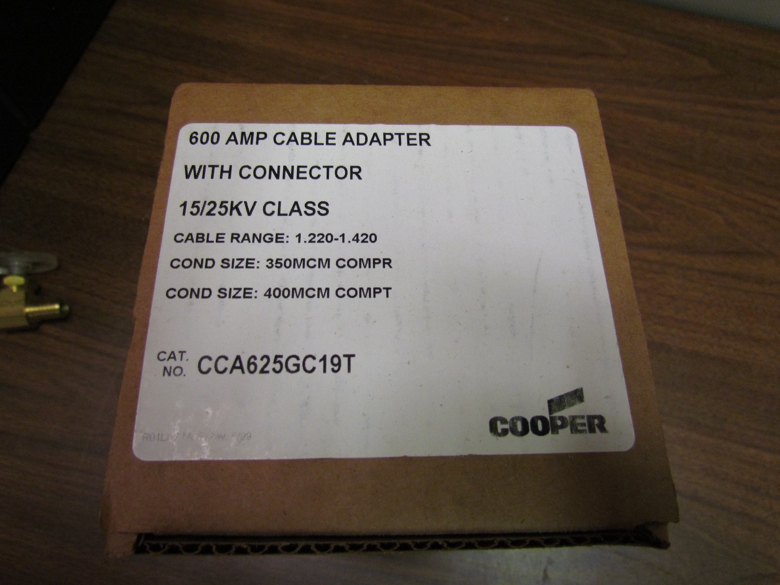 Cooper CCA625GC19T 600 Amp Cable Adapter WITH CONNECTOR 15 & 25 KV 4230 CC6C19T
