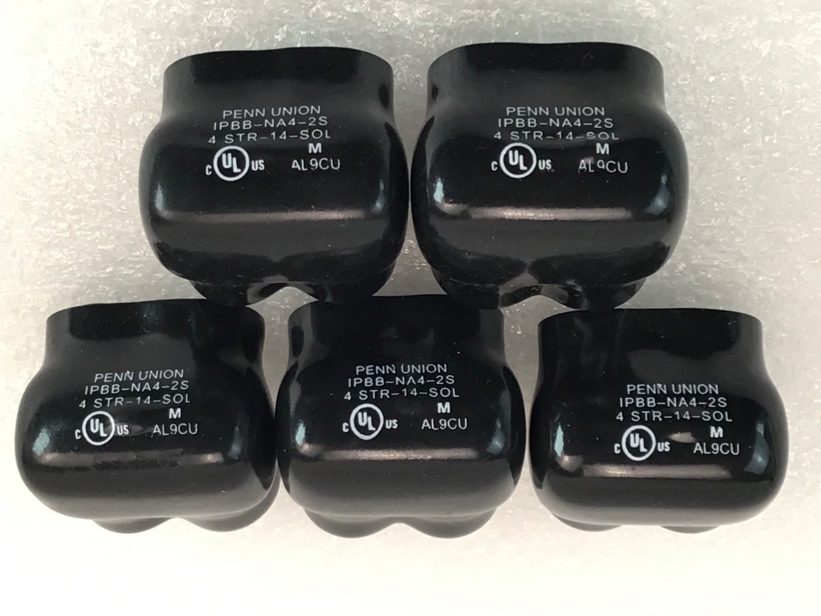 5 PENN UNION IPBB-NA4-2S ALUMINUM BLACK PRE-INSULATE POWER BAR 4 STR-14-SOL 2 P
