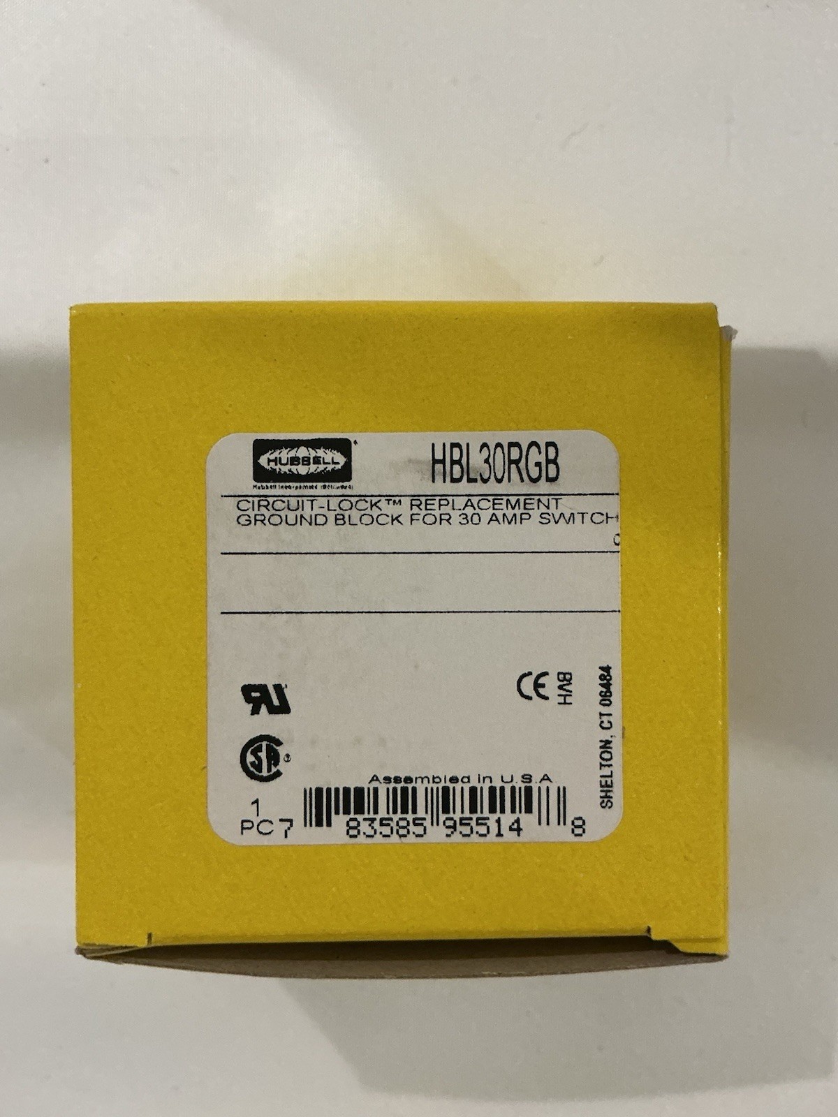 HUBBELL HBL30RGB CIRCUIT LOCK REPLACEMENT GROUND BLOCK FOR 30 AMP (NEW IN BOX)