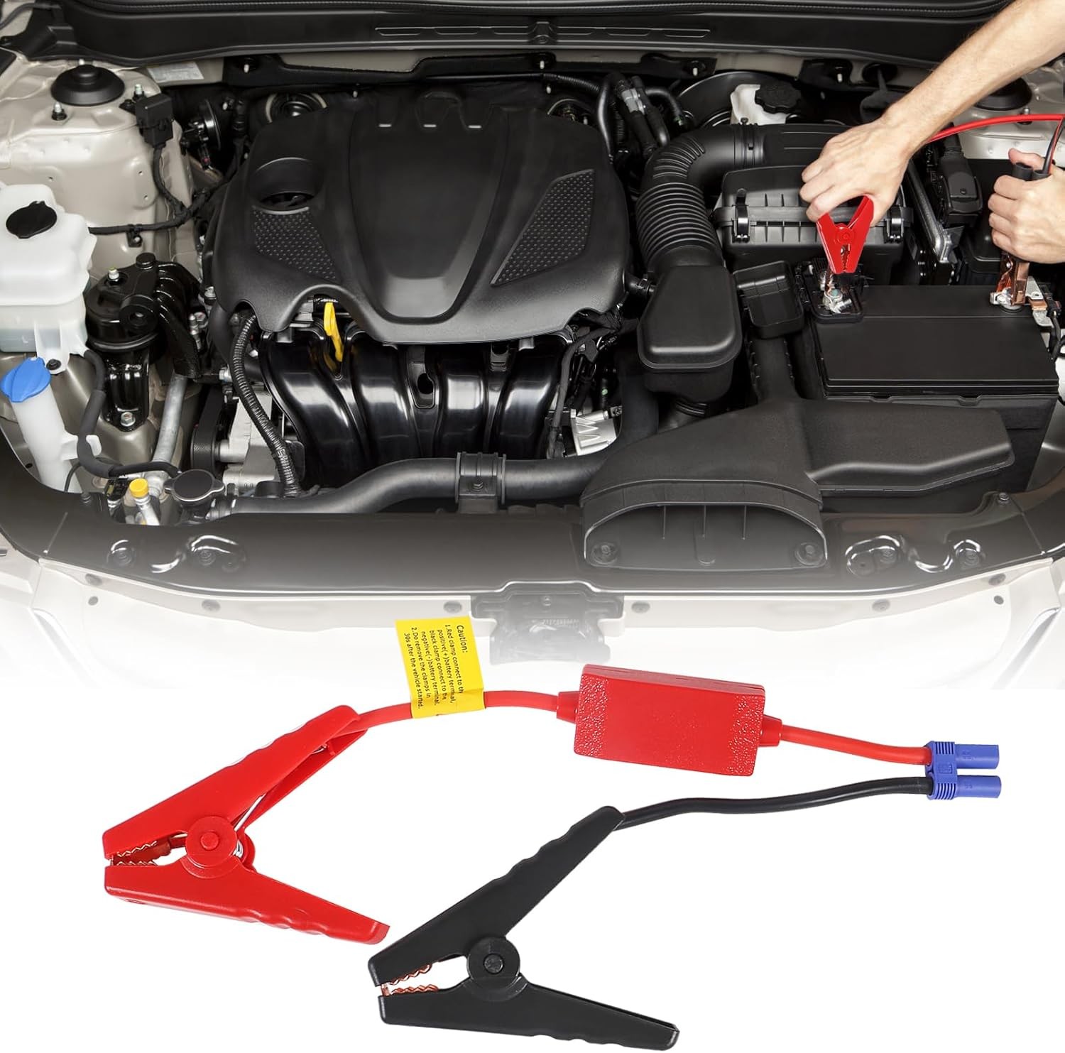 Emergency Portable Car Battery Jump Starter with Alligator Clamp Ca Size: 1pcs