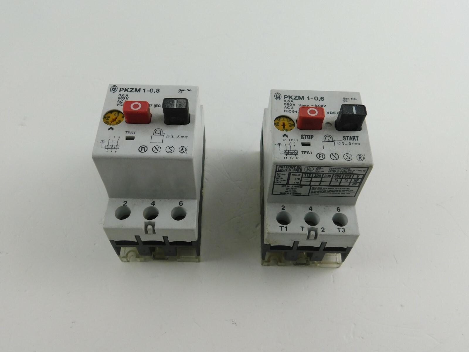 Moeller PKZM 1-0,6 0,4….0,6A 690V 2 Pieces