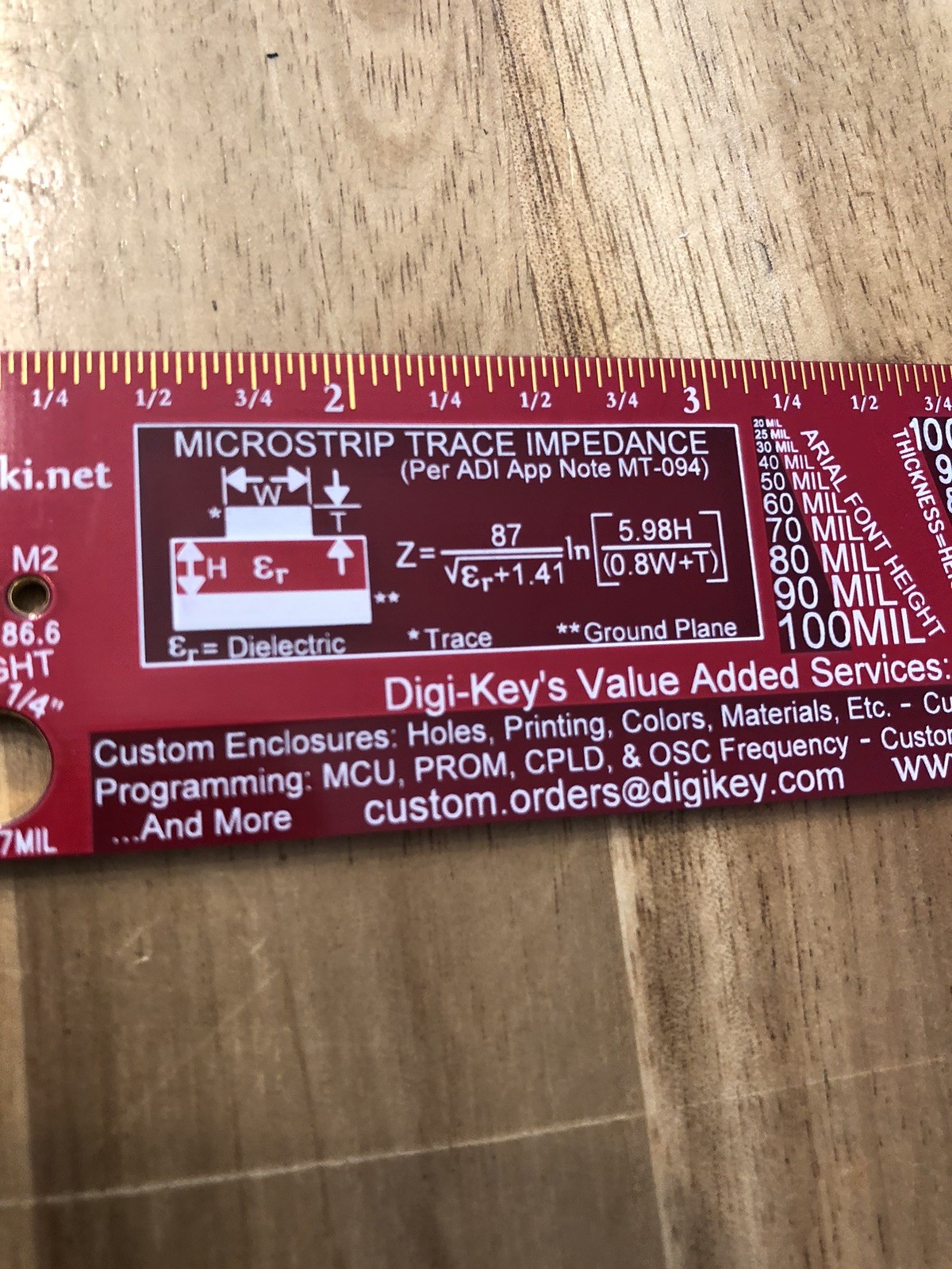DIGI-KEY Electronics PCB-RULER-ND 12” Reference Ruler