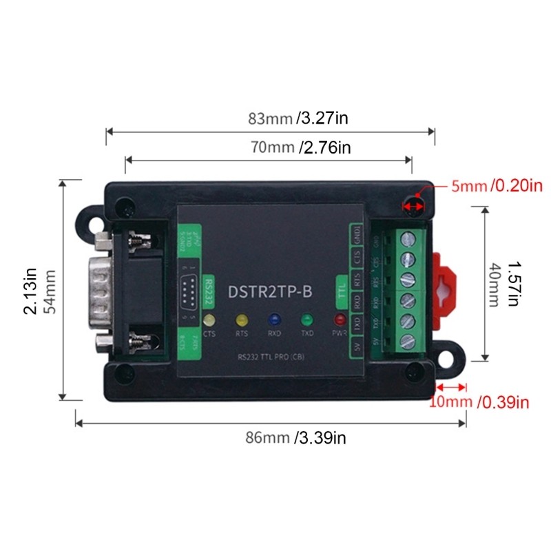 RS232 TTL Serialed Converter Module Power Isolation Multiple DB9 Male
