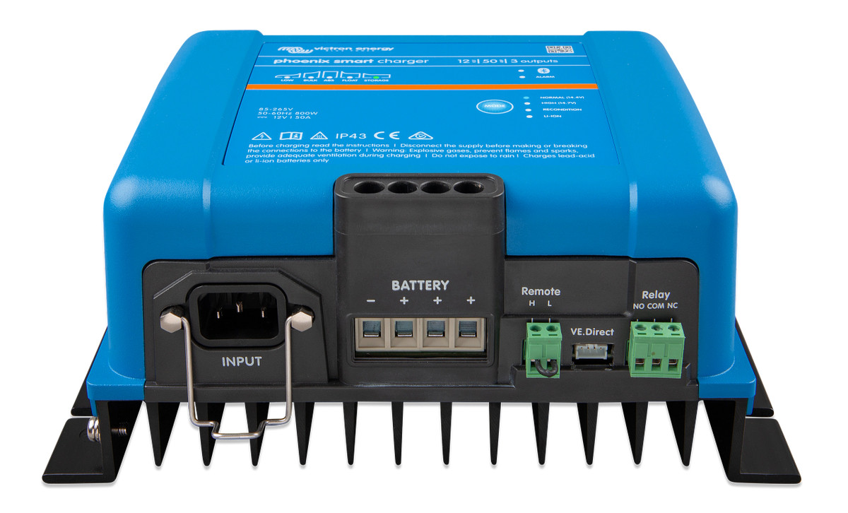 Victron PSC125053095 Smart IP43 Charger 12 Volt 50 Amp (3) Outlets 120-240V