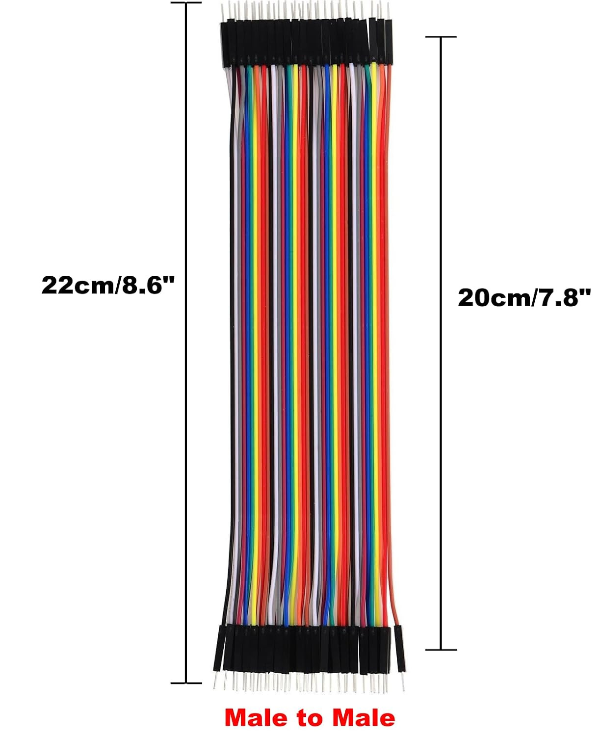 120pcs Multicolored Dupont Wire 40pin M/F, 40pin M/M, 40pin F/F Breadboard Jumpe
