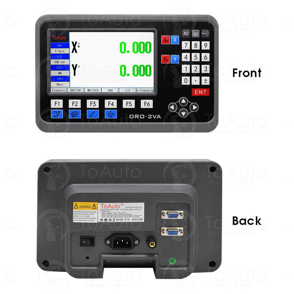 2 Axis LCD DRO Digital Readout 10″ 40” TTL Linear Glass Scale for Mill Lathe