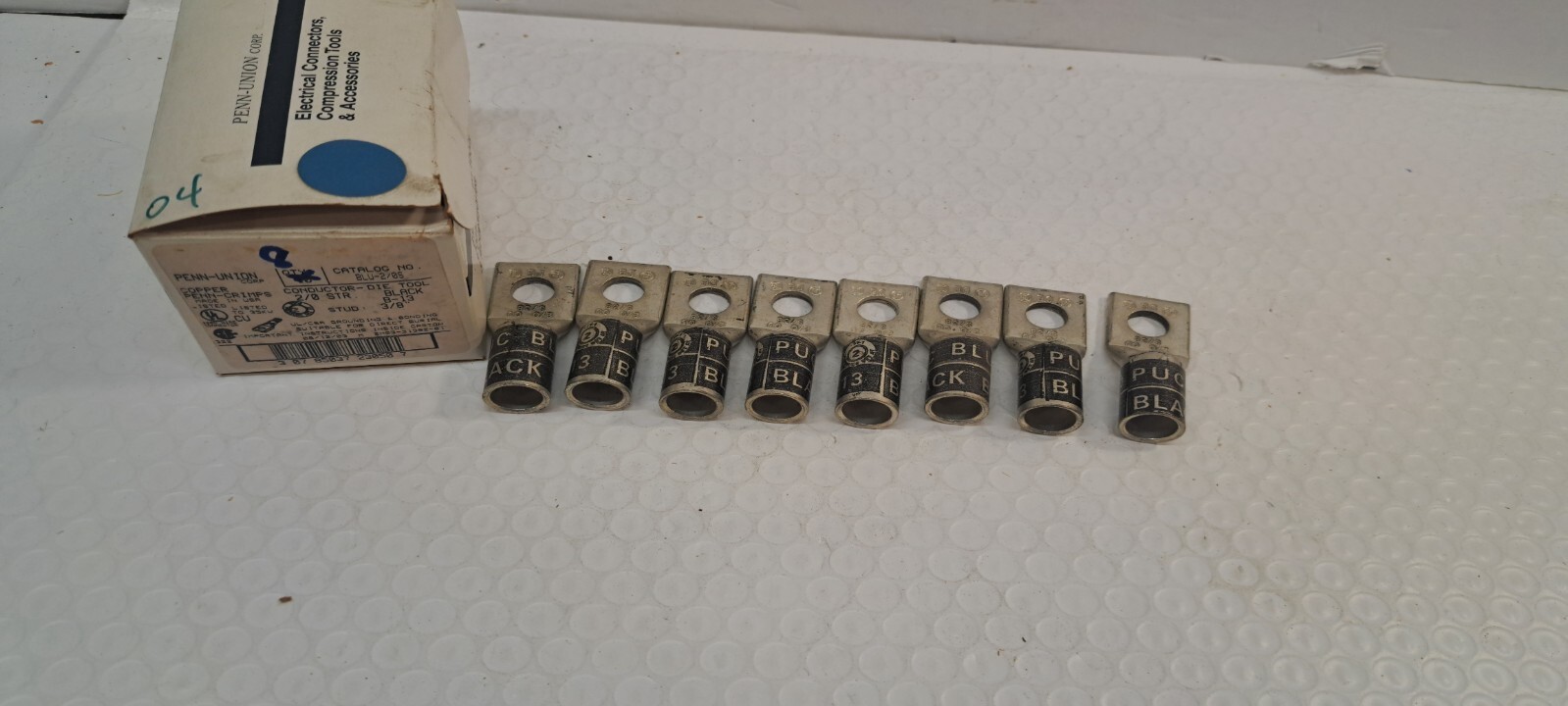 8 pack BLU2/0S Penn-Union 2/0AWG Compression Connector NEW