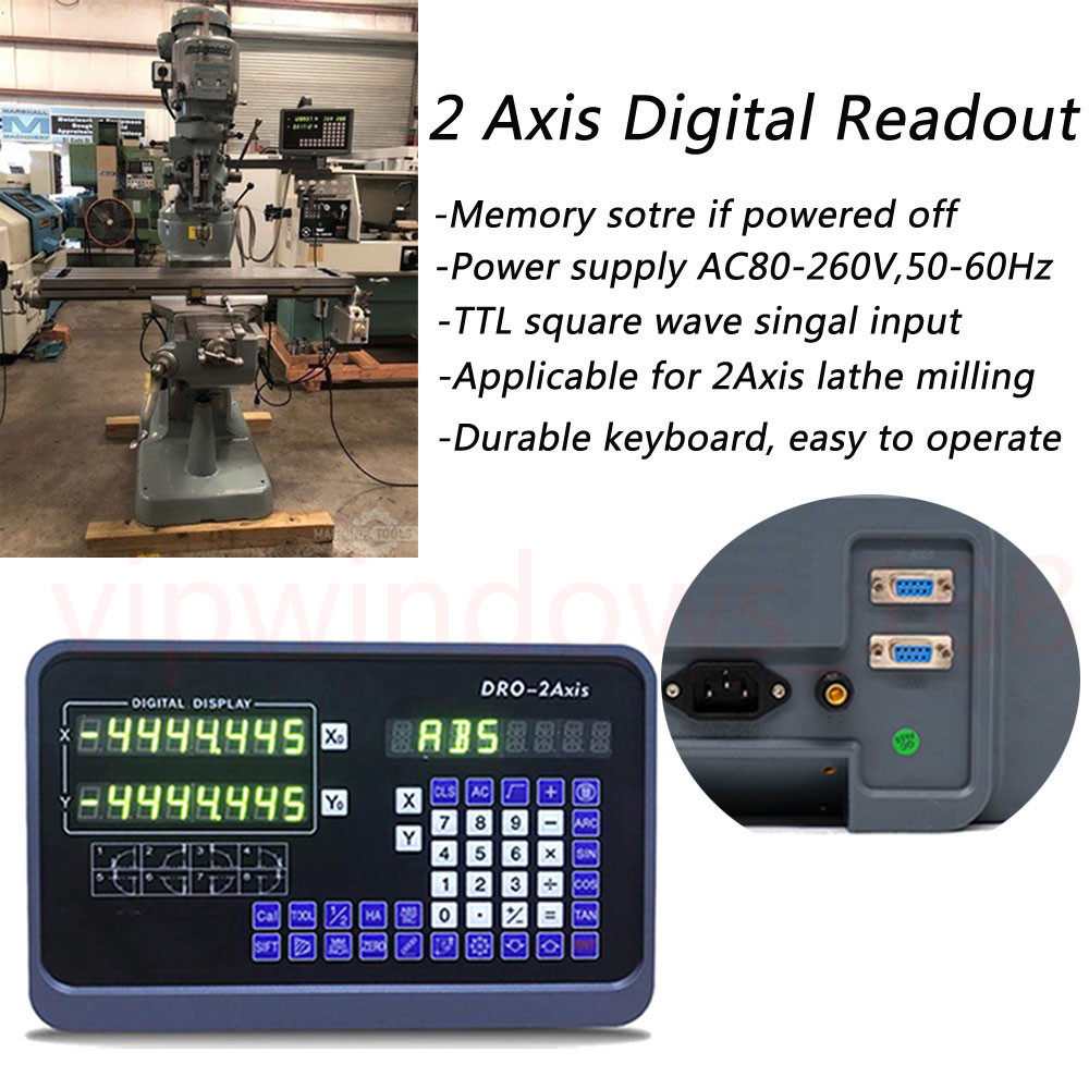 10″ x 60″ Linear Glass Scale 2 Axis DRO Digital Readout Kit for Lathe Machine US