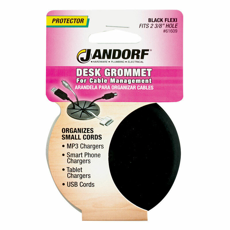 Jandorf DESK GROMMET Black Flexi Fits 2-3/8″ Hole Cable Management Protect 61609