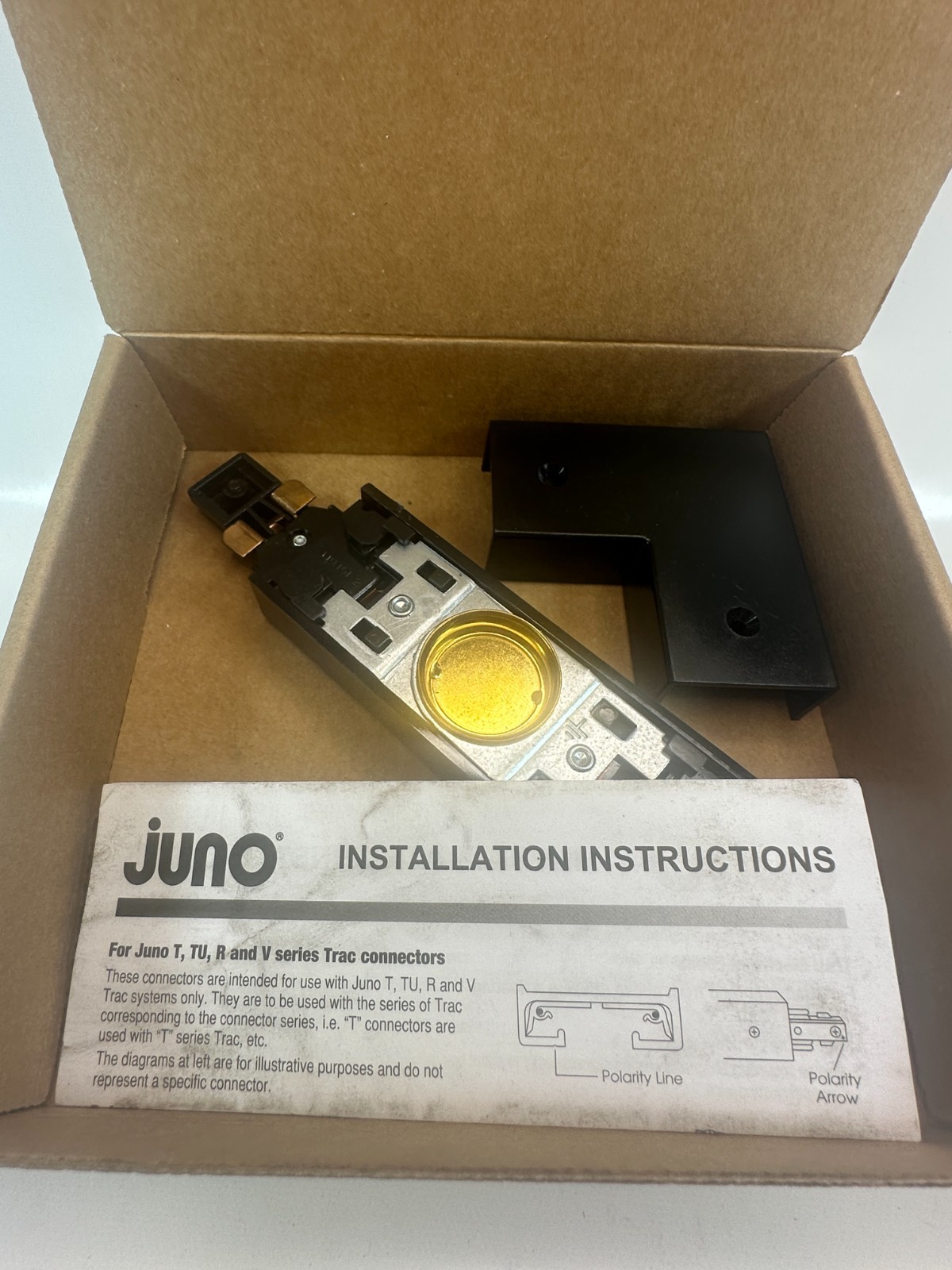 Juno Acuity Brands T24NBL 244WWH Track Light Double End Feed Connector Black