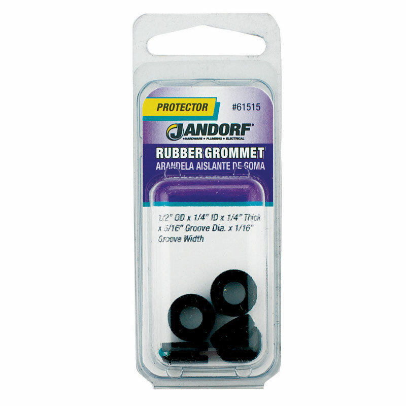 Jandorf RUBBER GROMMET 5 pk 1/2″ Dia. 1/4″ Depth Cover Hole Protect Cable 61515