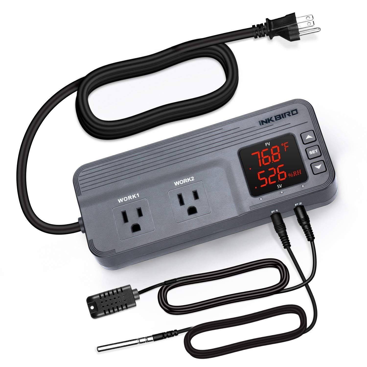 Inkbird Temperature and Humidity Controller ITC608T PreWired Dual Stage Therm…