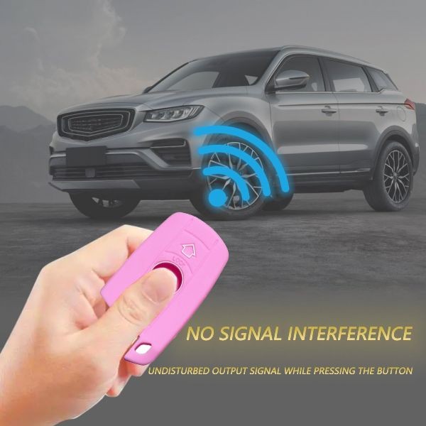 Silicone Key Fob Cover with 3 Buttons for BMW Series 1 3 5 6 X1 X5 X6 3.0si Pink