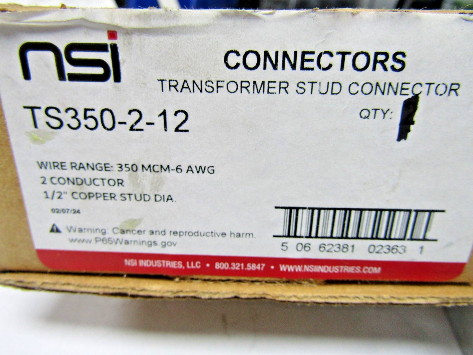 ✌️NEW NSi TS350-2-12 WIRE RANGE 350- MCM-6 AWG 6 2 CONDUCTORS
