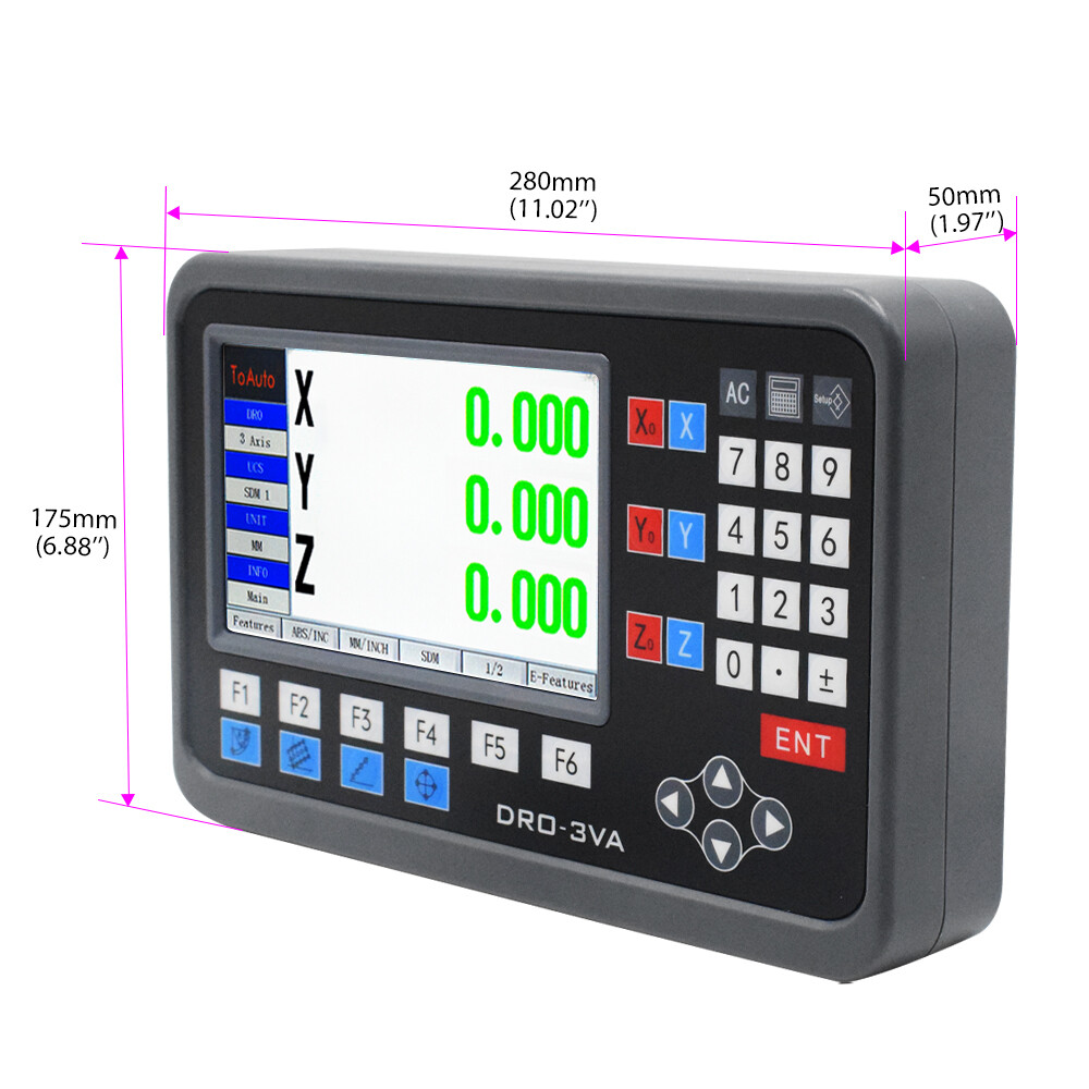 2/3Axis Digital Readout LCD DRO Display Encoders TTL Linear Glass Scale 4”-80”
