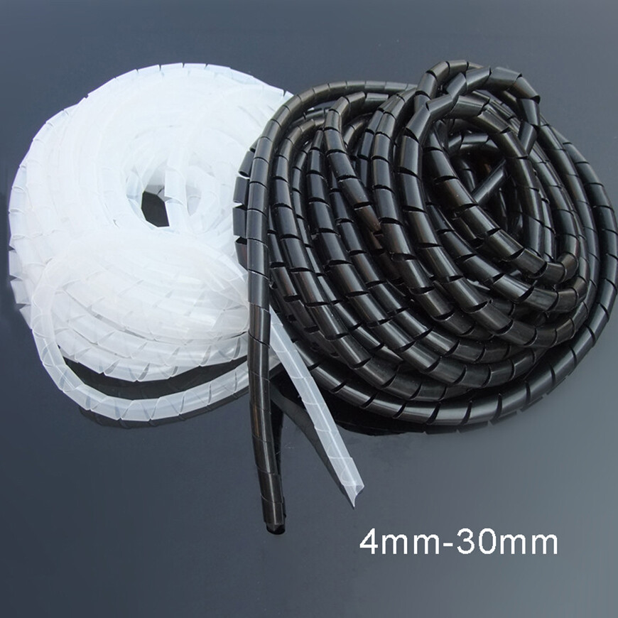 Cable Tidy Spiral Wrap Wire Protection Binding Organiser Reel , Size Ф4mm-Ф30mm