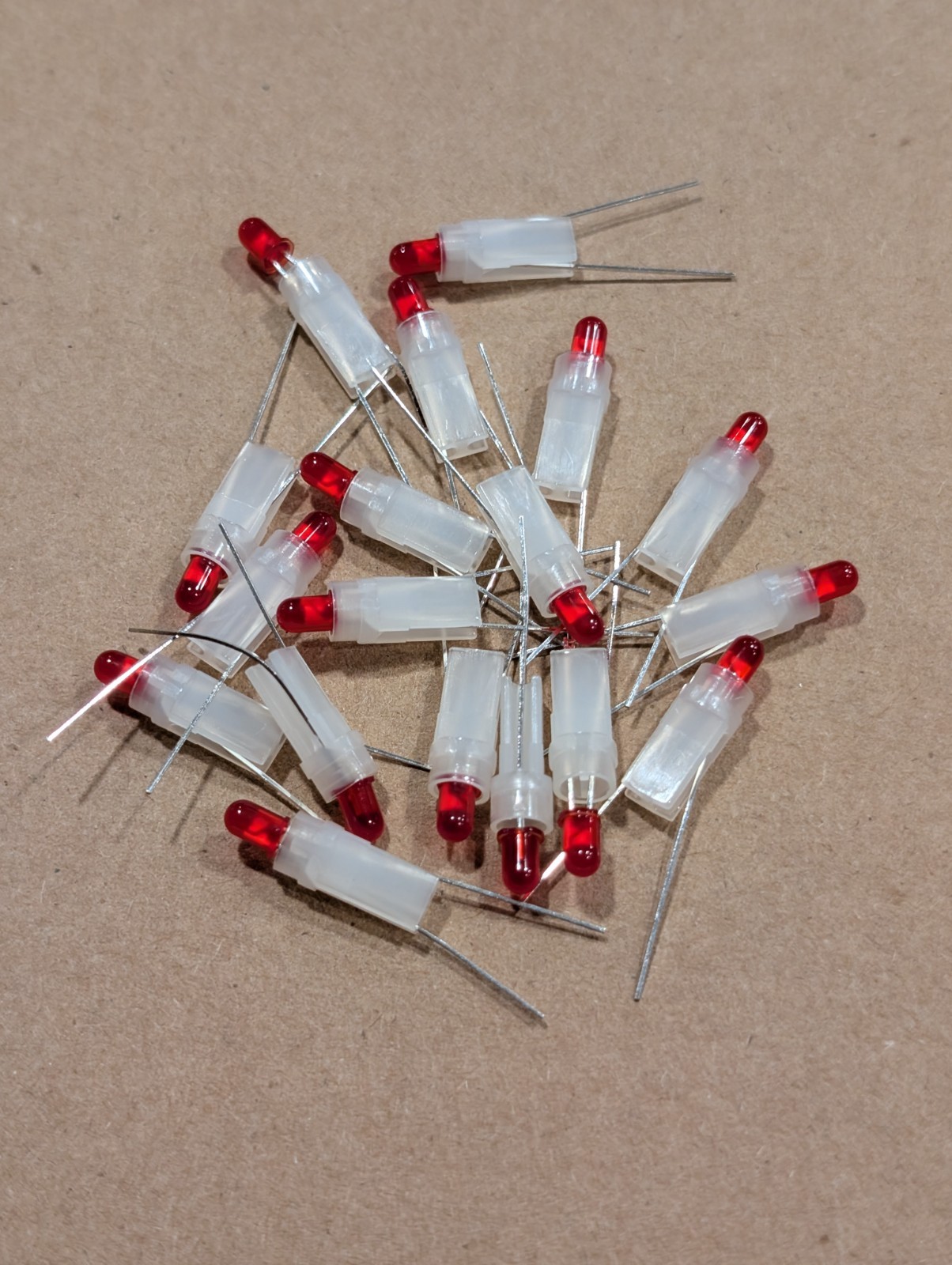 CMD5774C, 635 nm Red Uni‑Color LED, 2‑Pin T‑1 Package with Holder (Choose Qty)