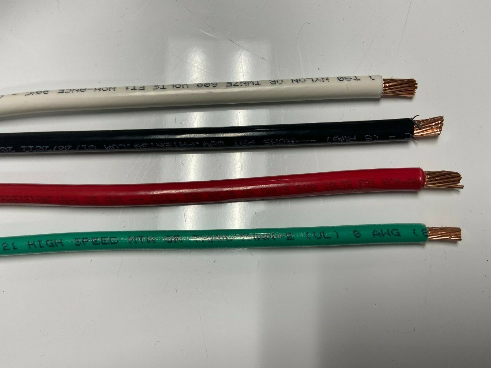 80′ EA THHN THWN 6 AWG GAUGE BLACK WHITE RED COPPER WIRE + 80 8 AWG GREEN