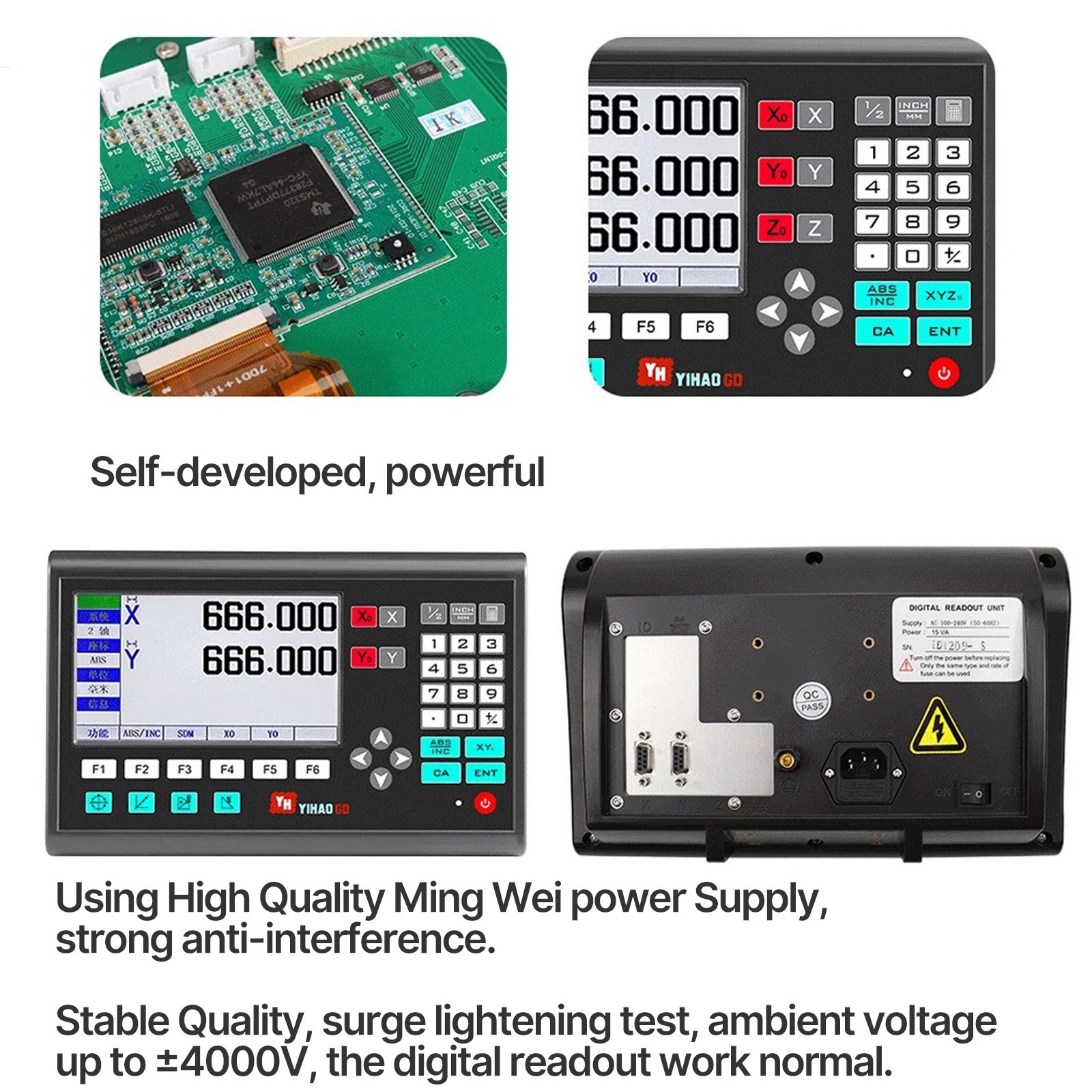 2/3 Axis Digital Readout Linear Scale DRO Display 5um for Bridgeport Mill Lathe
