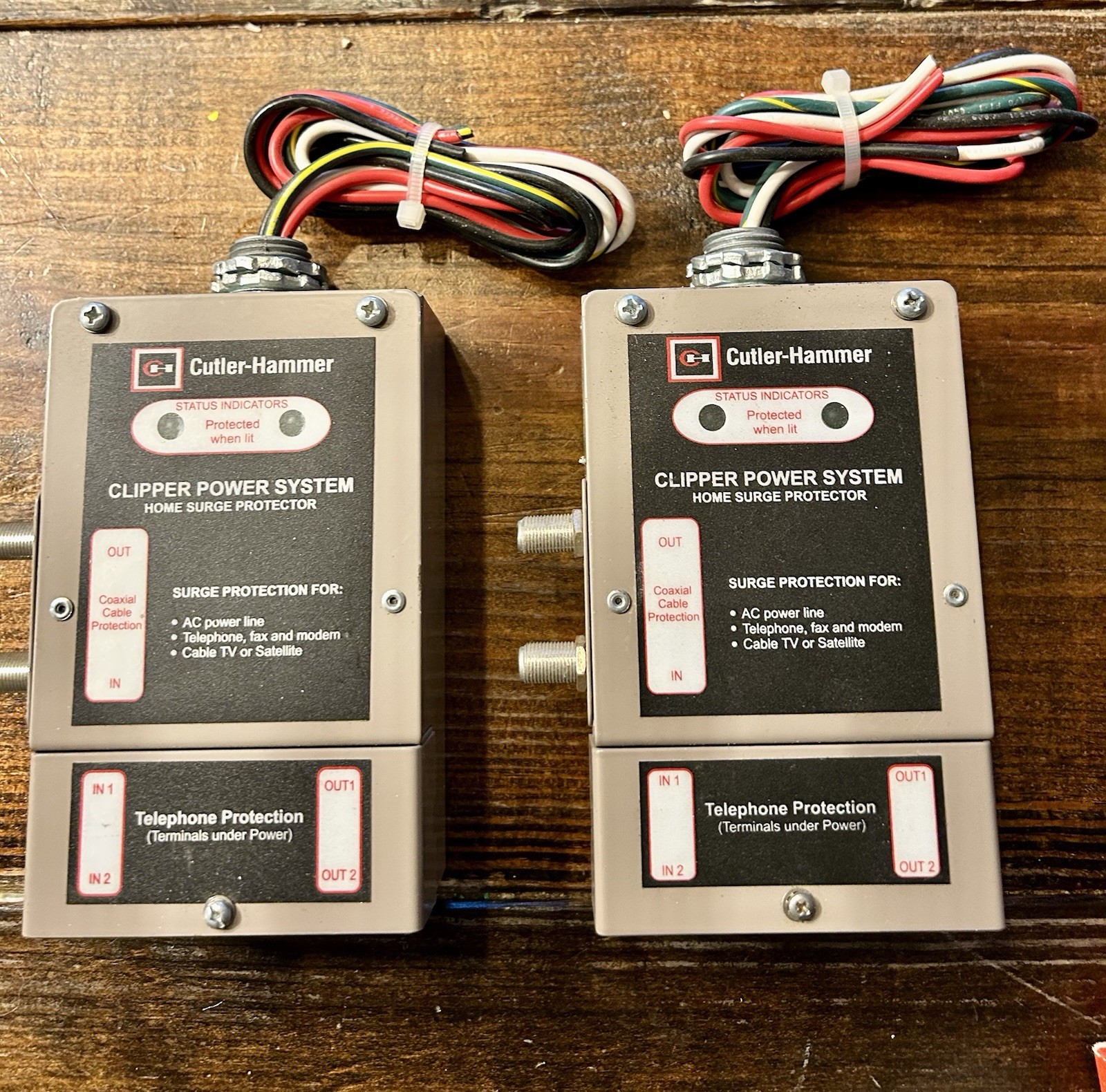 Cutler-Hammer CHSPCHSRB Home Surge Protector Lot of 2 – Vintage Used w/ Wiring