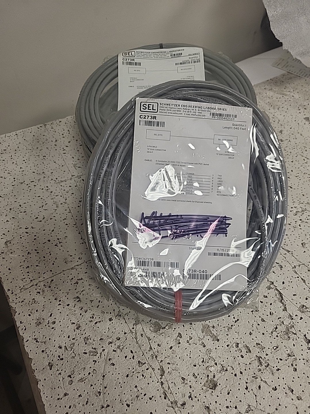 SEL C273R-040 CABLE 8 CONDUCTOR 24AWG 7/32 TINNED COPPER W/ PVC JACKET (40 FT.)
