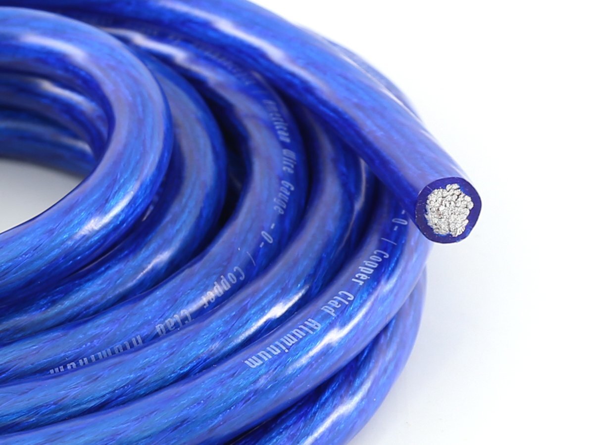 KnuKonceptz Bassik 4 Gauge Power/Ground Wire Cable Blue 25 foot 25 Feet,