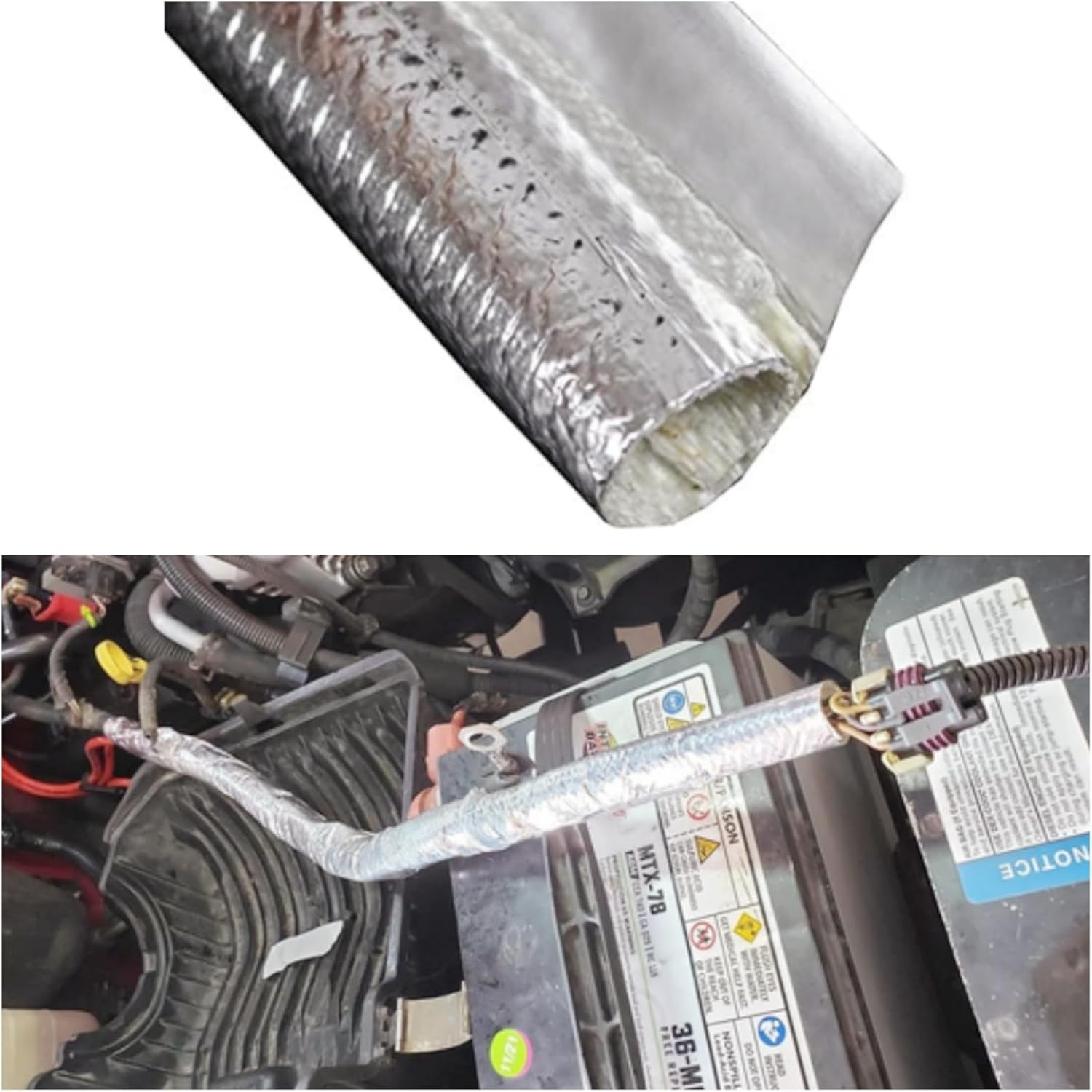 Self-Wrap Aluminum Heat Reflective Sleeve – 6mm x 39″ for Auto Wiring Protection