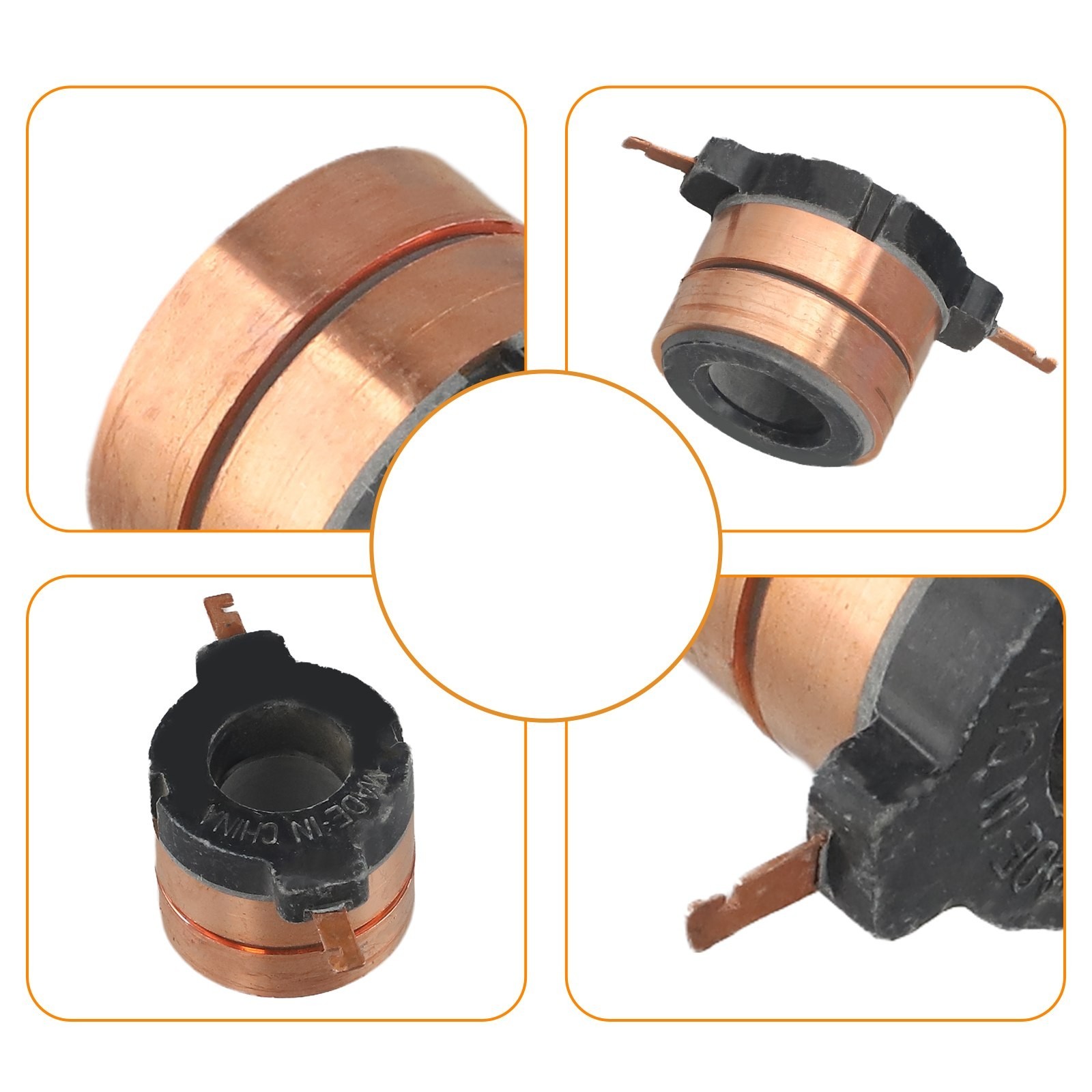 Generator Collector Copper Head Slip Ring Copper Ring 33.7×17.9×9(29.7)mm for 2