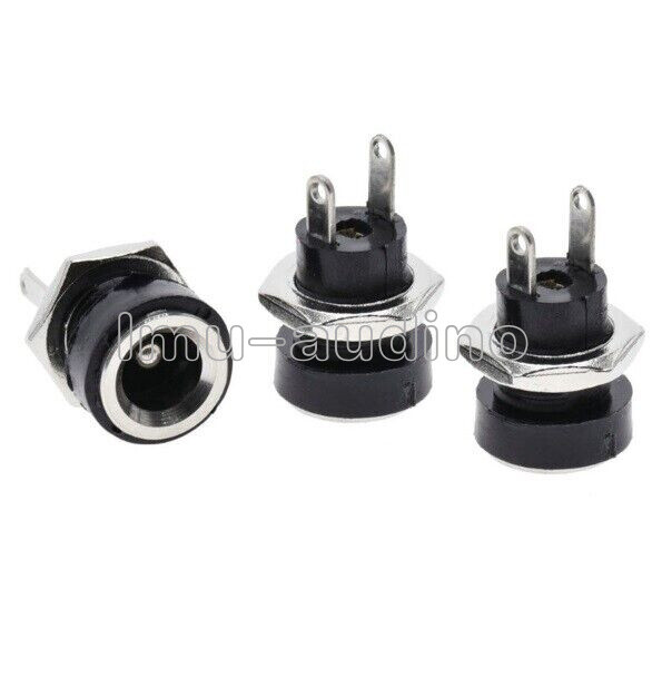 5PCS DC Power Supply Jack Socket Connector Female Panel Mount 5.5×2.1mm