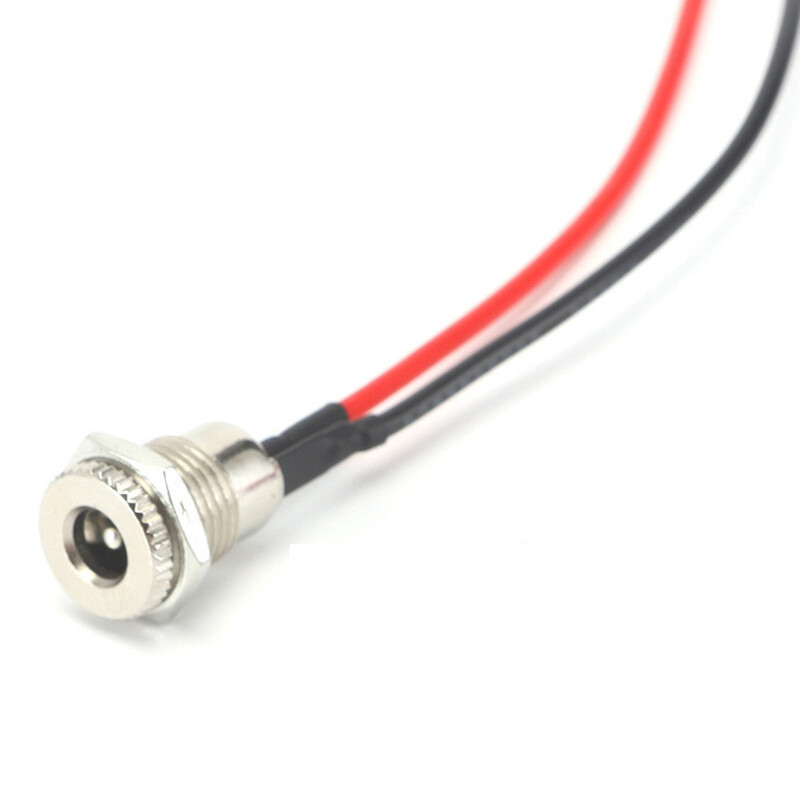 Female DC Power Supply Connector Socket Panel Mount Jack Plug 5.5 x 2.1mm/2.5mm